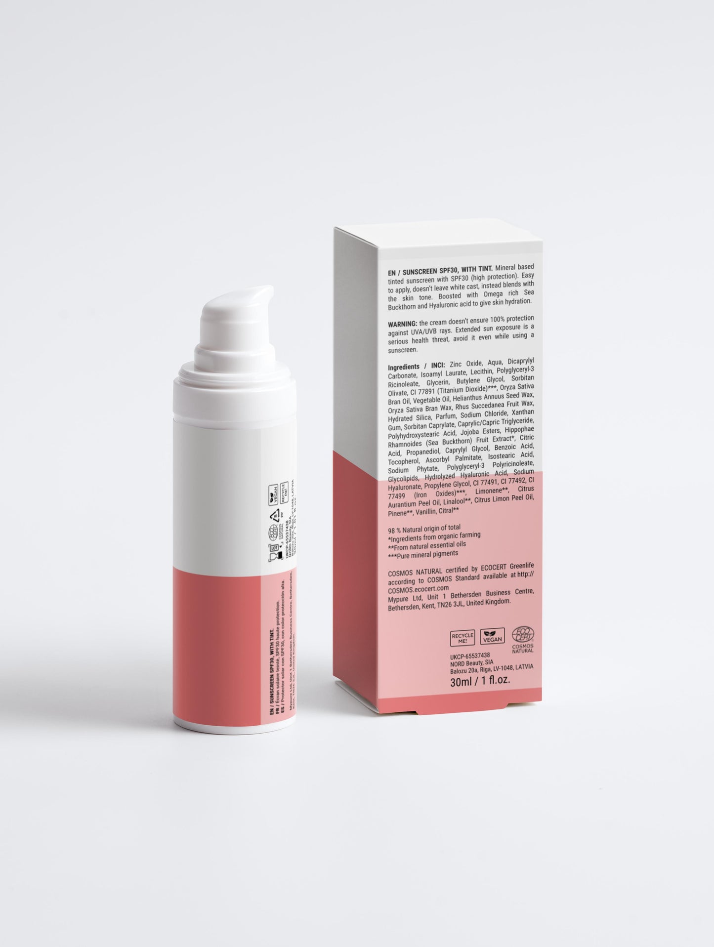 Sunscreen SPF30, with tint
